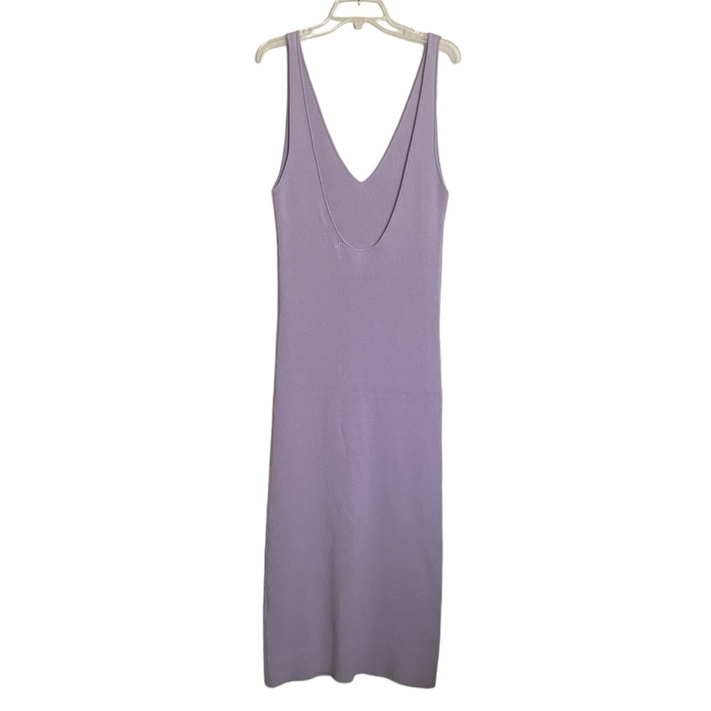 Free People Beach Daniela Lilac Ribbed Knit Low Back Midi/Maxi Dress NEW - Picture 6 of 9